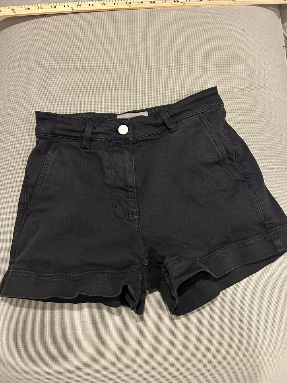 Everlane Black High-Rise Side Pocket Casual Denim Shorts Size 0